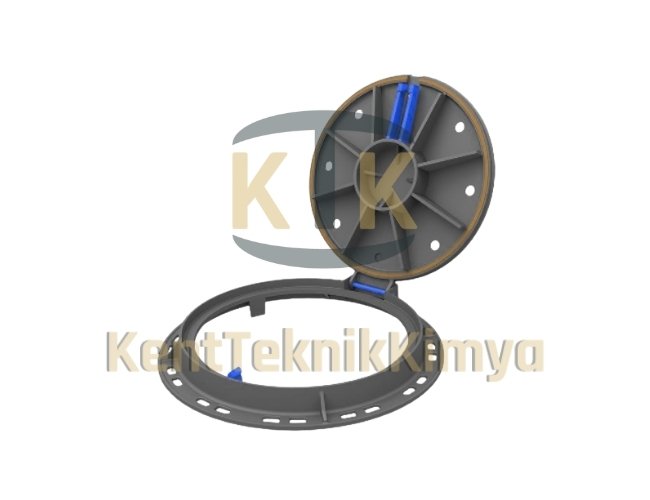AK-DKT-600-D400-D2 Menteşeli Döküm Rögar Kapağı Takımı (D400) görsel 2