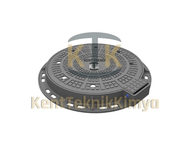 AK-DKT-600-B125-B2 Menteşeli Döküm Rögar Kapağı Takımı (B125)